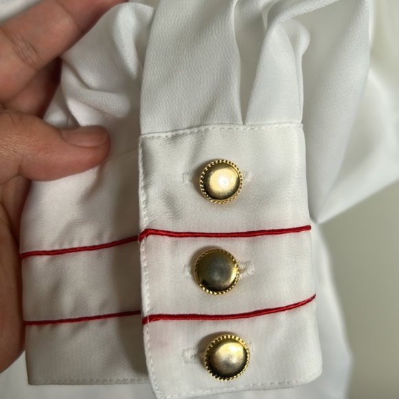 Stylish White Button Down by Collections Internationale style A6603 size 10 - Picture 3 of 7
